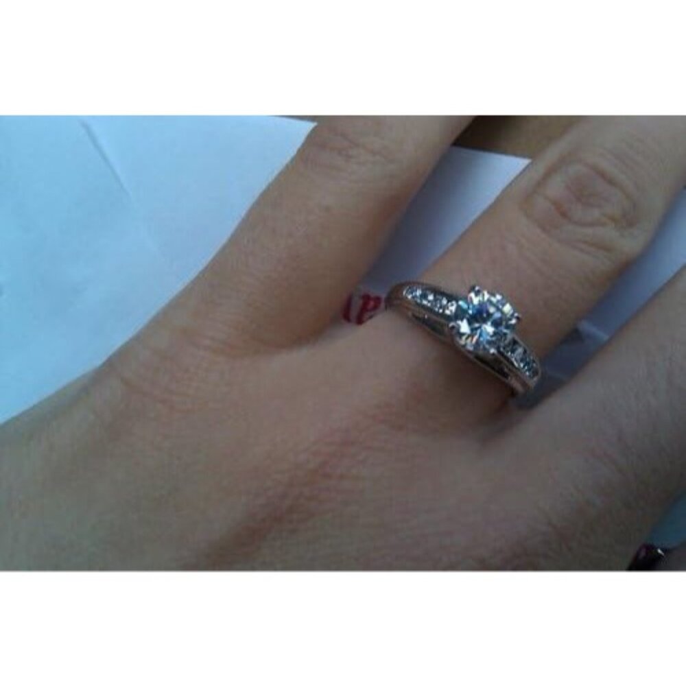 Solid 925 Sterling Silver Engagement Ring Solitai… - image 2